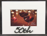 4x6 photo frame celebrating 50th birthday, elegantly displays cherished memories with heartfelt words.