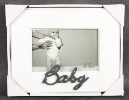 Elegant 4x6 baby photo frame featuring uplifting words, perfect for showcasing cherished moments in any decor.