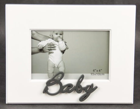 Elegant 4x6 photo frame for baby pictures, featuring uplifting words, perfect for nurseries or as a heartfelt gift.