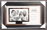 Elegant family photo frame with a stylish mirror edge, perfect for showcasing cherished memories in your home decor.