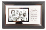 Elegant family photo frame with a stylish mirror edge, perfect for showcasing cherished memories in any decor.