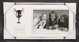 Elegant photo frame with silver trophy design, holds 6x4 photo, perfect for celebrating friendship and special memories.