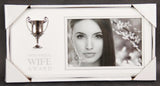 Elegant photo frame with silver trophy, perfect for showcasing cherished memories with your beloved wife.