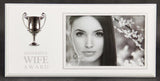 Elegant photo frame with silver trophy, perfect for showcasing cherished memories and celebrating love for your wife.