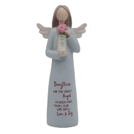 Flower Angel Figurine, 12.5cm, polyresin with heartfelt inscription celebrating the love between parents and daughters.