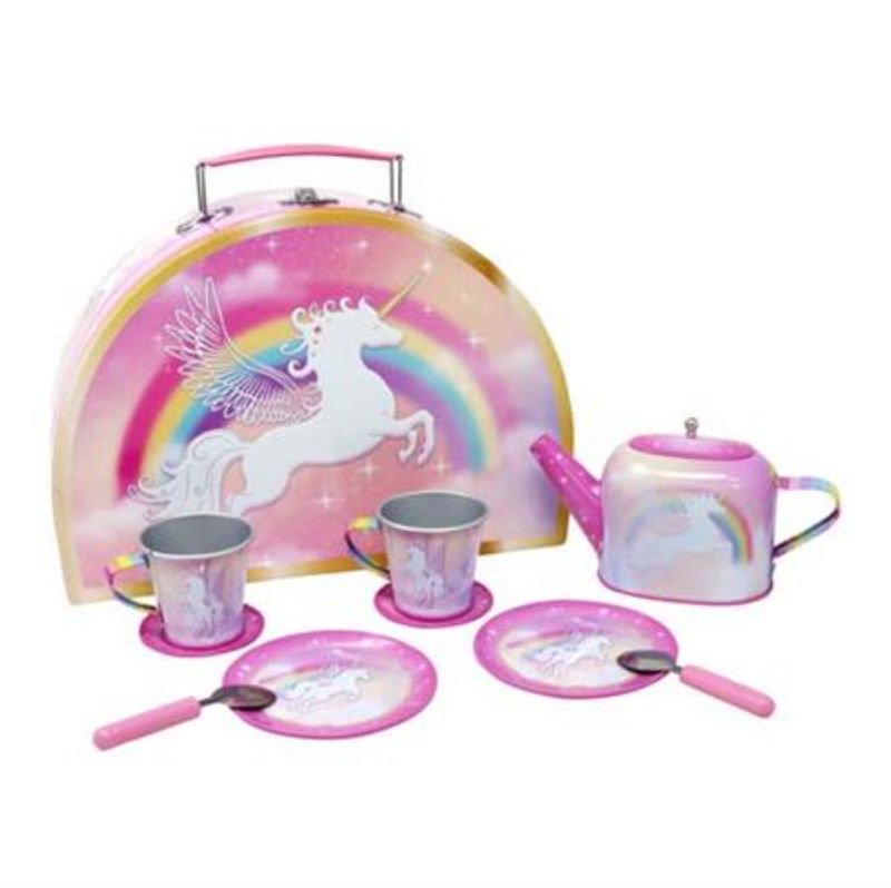 Tin Tea Set in Carry Case - PP Unicorn Dreamer (9 Piece)