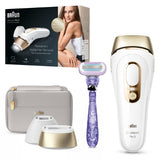 Braun SILK-EXPERT PRO 5 IPL device with precision head for fast, safe, and effective at-home hair removal.