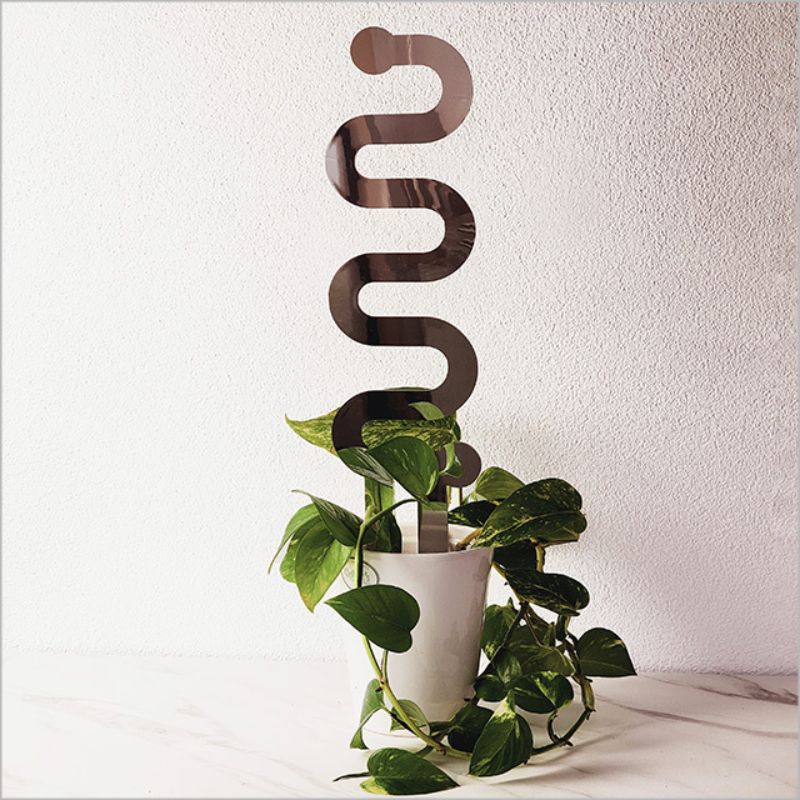 Plant Support Stake - Serpent Mirror Freestanding (ACM Silver)