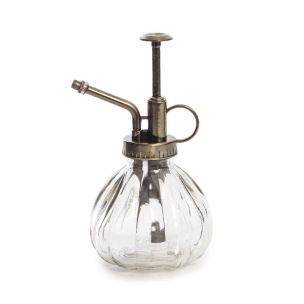 Clear glass plant mister, 200mL, elegantly hydrates plants with fine mist; perfect for indoor gardening and home decor.