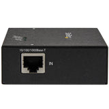 1-Port Gigabit PoE+ Extender doubling PoE range to 200m, wall-mountable, daisy chain for up to 500m, supports 802.3af/at.