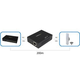 1-Port Gigabit PoE+ Extender enables 200m PoE range, supporting daisy chaining for up to 500m, perfect for remote installations.