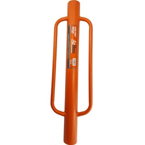 Post Driver for Waratahs with handles, heavy-duty steel, designed for easy fence post installation and comfortable grip.