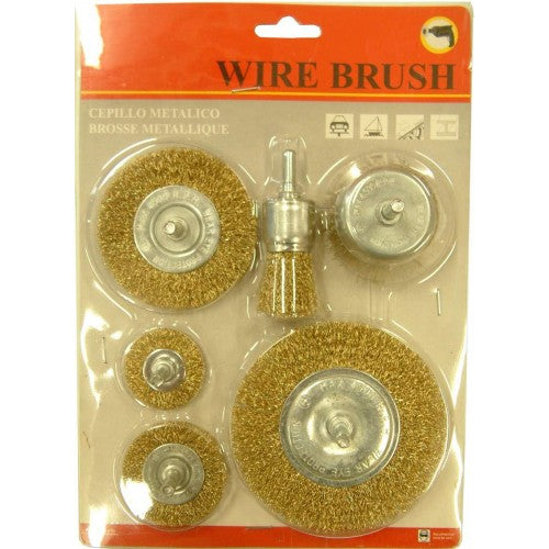 Power Wire Brushes Kema 6pce Wheel&Cup with 6mm Shank