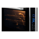 900mm stainless steel electric oven with touch control, 10 functions, 105L capacity, and energy-efficient design.