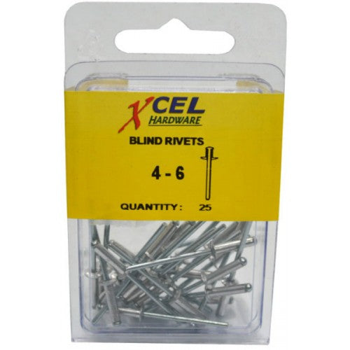 Truss head aluminium blind rivets, 3.2mm x 13.3mm, pack of 25, ideal for DIY and professional fastening projects.