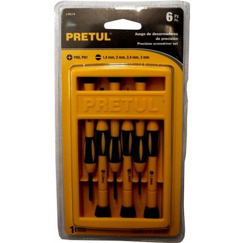 Precision Screwdriver Set Pretul 6 Pc 4 Slot 2 Phi