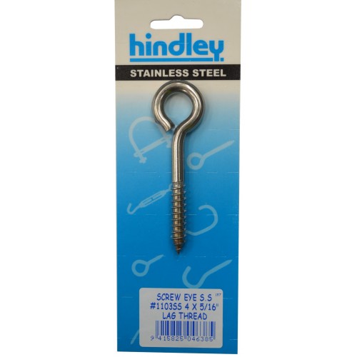 Heavy-duty screw eyes (4x5/16) with 100mm length, robust 69mm shank, and 16mm inside eye for versatile fastening solutions.