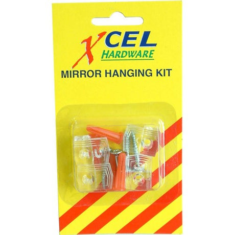 Mirror Hanging Kit (4) with sleek design and durable hardware for securely attaching mirrors up to 9kg (20lb) to walls and doors.