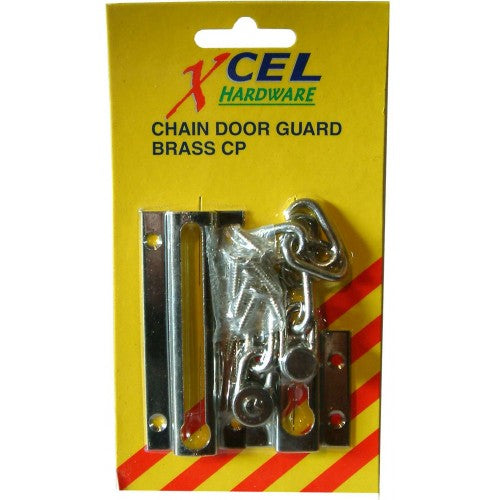 Door Chain Guard CP on Brass, featuring chrome-plated durability and easy installation for enhanced home security.