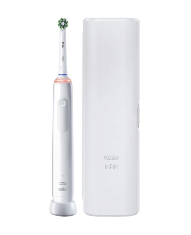 Braun Oral-B PRO 3000 Electric Toothbrush with Gum Pressure Control, Time Coaching, and superior round head for optimal cleaning.