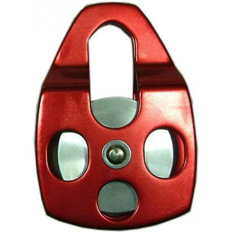 Lightweight 60mm aluminum pulley block for 16mm rope, featuring a twist-open design and durable anodised finish.