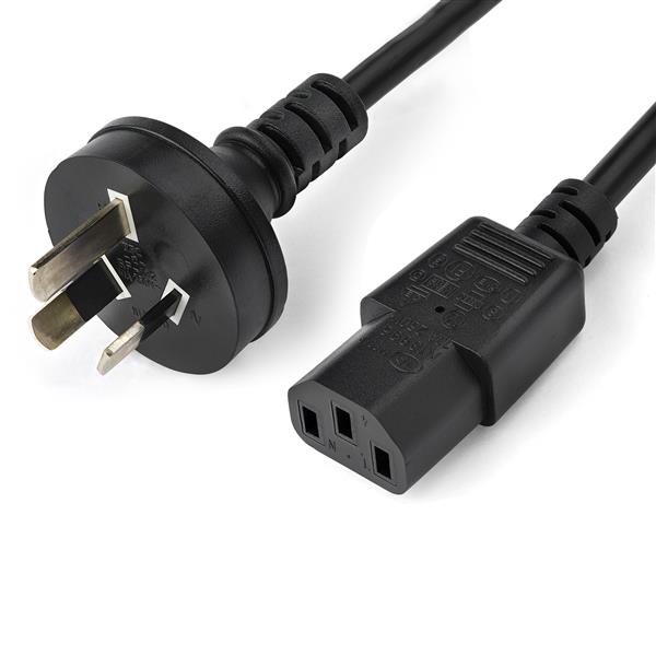 AS/NZS 3112 to C13 power supply cord, 1m long, durable connection for computers and peripherals, backed by lifetime warranty.