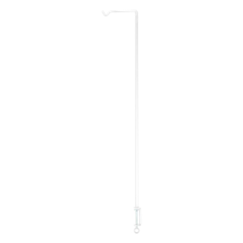 Adjustable white table hook (112 x 22cm) for hanging plants and lights, suitable for indoor and outdoor use.