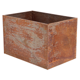 Corten Steel Rectangle Planter in rust color, 60x40x40cm, perfect for flowers and herbs, adds style to any outdoor space.