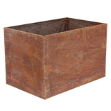 Corten steel rectangular planter (60x40x40cm) with rust finish, perfect for flowers and herbs, durable and stylish.