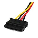 12-inch LP4 to dual SATA Y splitter cable for powering two SATA drives from one LP4 connector, ensuring efficient and reliable connections.