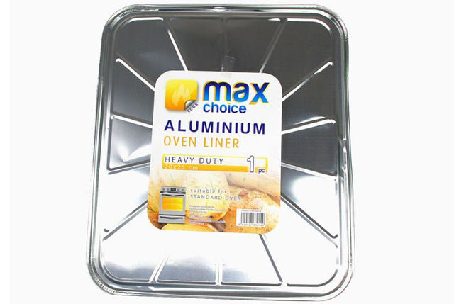Foil oven liners, 46.8cm, pack of 36, prevent spills and messes, heat resistant up to 260°C, ideal for easy cleanup.