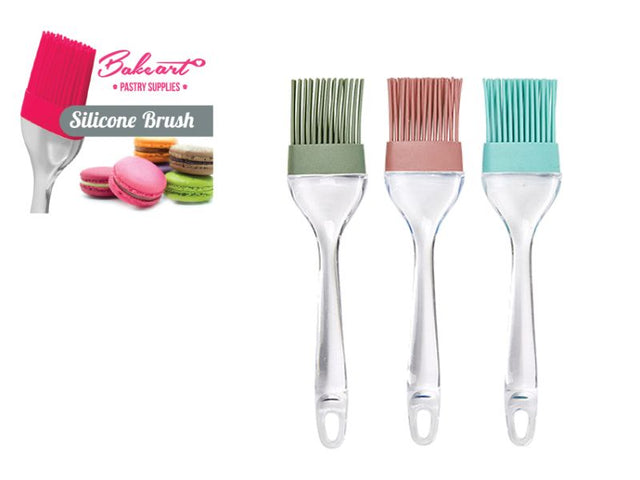 Silicone brush with transparent handle, 20.6cm, ideal for basting and sauces, set of 24 units for versatile kitchen use.