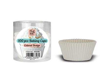 Plain white baking cups, 12cm, perfect for cupcakes and muffins; 24 packs of 100, heat-resistant and eco-friendly.