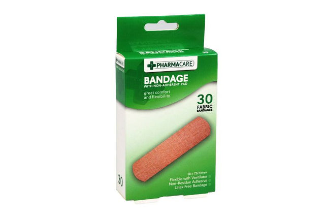 Maxcare Fabric Bandages in 12 packs, durable, breathable, and water-resistant for effective wound care and comfort.