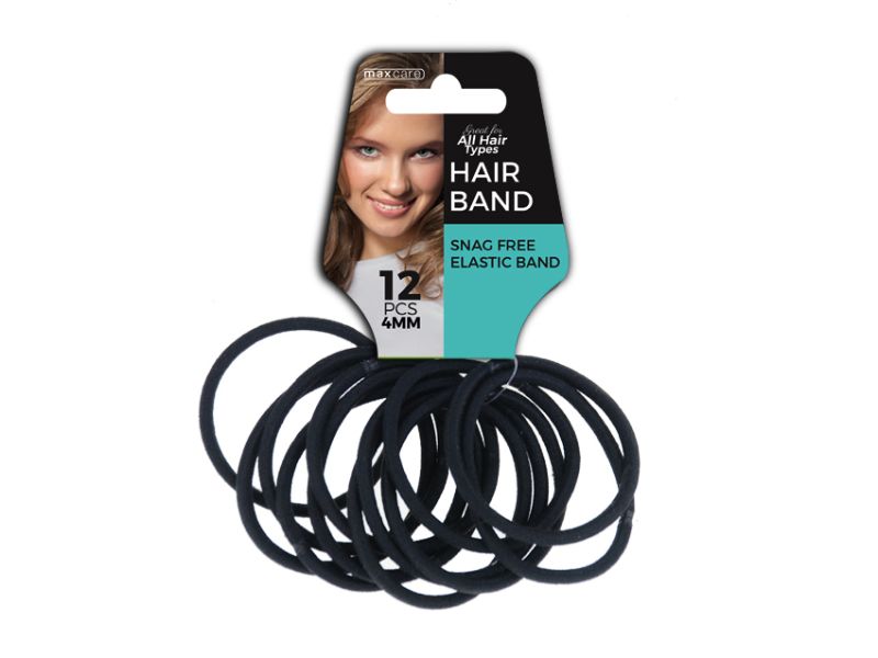 Hair Elastic Band - Snag Free Thick Black (576pcs)