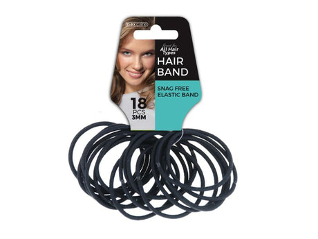 Black snag-free medium hair elastic bands, 864 pieces total, perfect for secure, damage-free styling for all hair types.