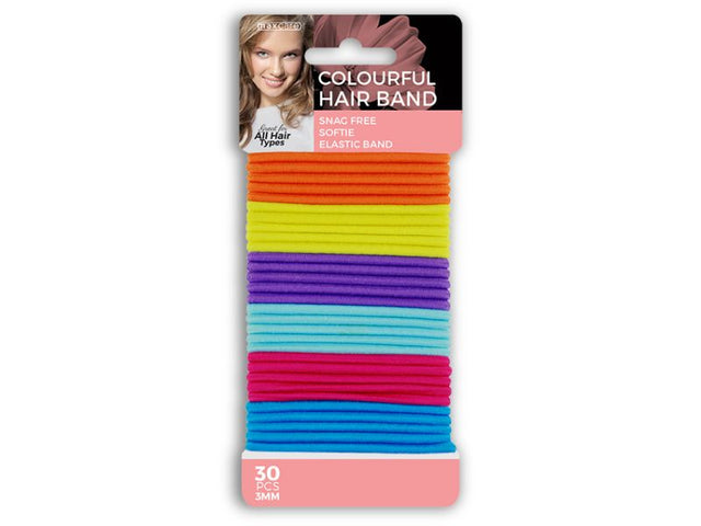 Vibrant snag-free hair elastic bands in assorted colors, ideal for styling without pulling, packed with 1440 pieces.