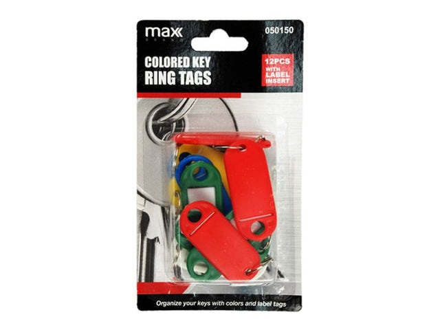 Vibrant set of 24 coloured key ring tags for easy key organization at home, office, or school, made from durable materials.