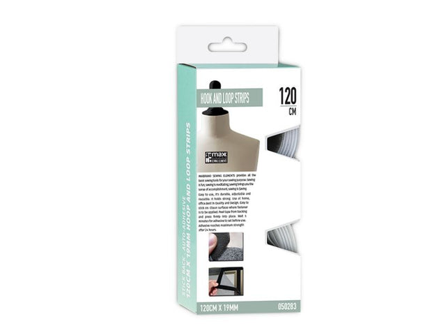 Durable Velcro Magic Tape set (24 packs) with 19mm x 1.2m strips, perfect for home organization and DIY projects.