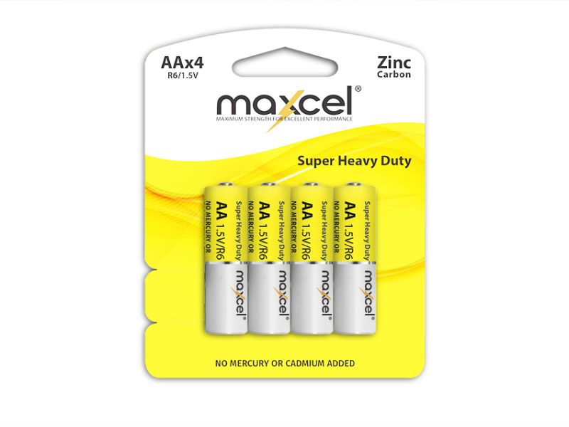 AA Battery - Maxcel Super Heavy Duty Zinc Carbon (12 Packs)