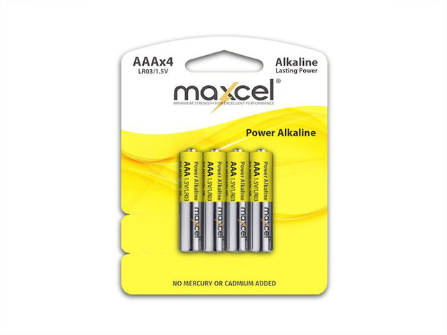 Maxcel AAA alkaline batteries in bulk (12 packs) offer long-lasting, reliable power for all your devices.