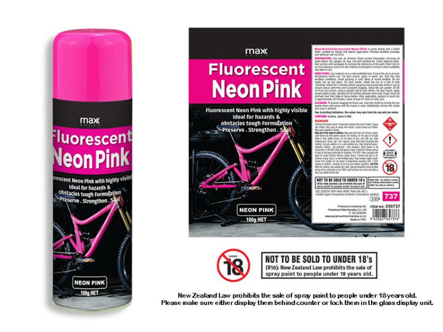Vibrant Max Neon Pink spray paint set of 12, perfect for DIY projects, home improvement, and crafting.