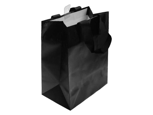 Set of 10 black paper gift bags, large size 53.4cm, stylish and sturdy for all gifting occasions.