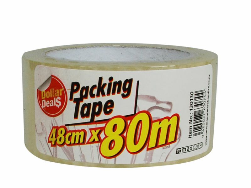 Clear packaging tape set of 6, 48mm x 80m rolls, perfect for secure sealing and professional-looking packaging.
