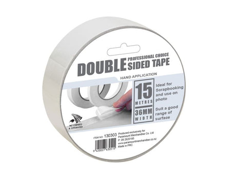 Set of 6 versatile double-sided tape rolls, each 36mm wide and 15m long, perfect for crafting and DIY projects.