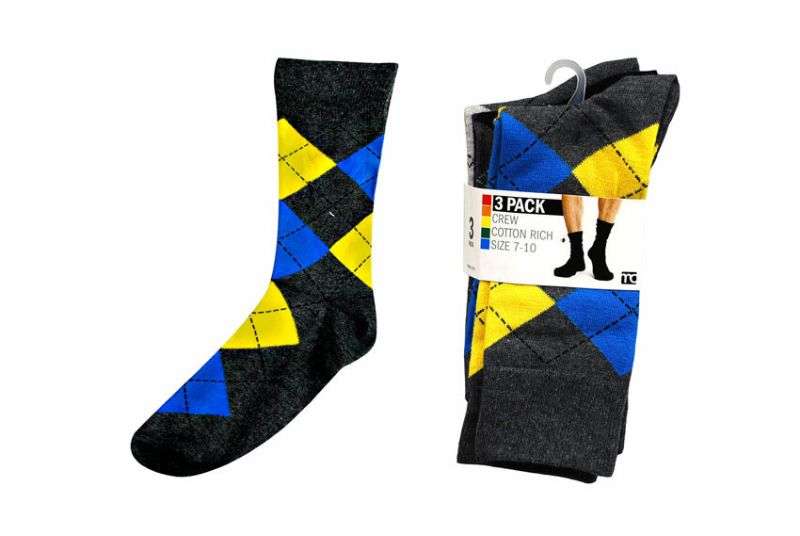 Cotton-rich crew socks for men, size 7-10, offering comfort and breathability in a 12-pair multipack for everyday wear.