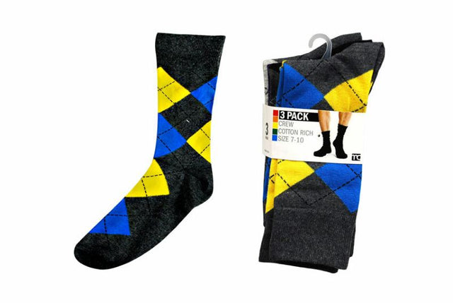 Cotton-rich crew socks for men, size 7-10, offering comfort and breathability in a 12-pair multipack for everyday wear.