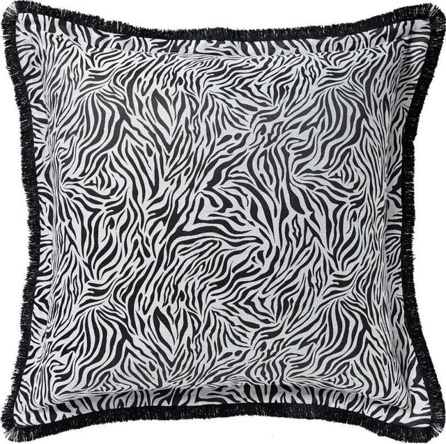 Luxurious Euro Pillowcase with Baroque motifs and zebra print, crafted from premium cotton-polyester blend for stylish comfort.