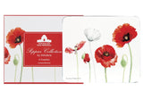 Vibrant Poppies 4 Pack Coaster Set with cork backing, perfect for protecting furniture from heat and water damage.