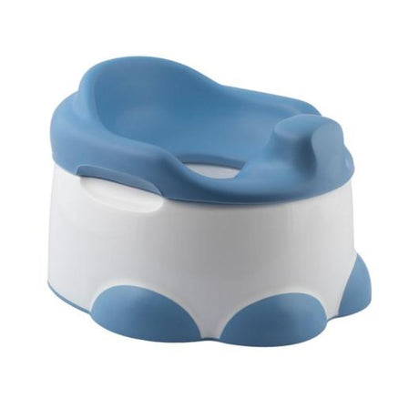 Step n Potty in Powder Blue, a multi-functional two-stage potty training solution for toddlers with soft seat and slip-resistant base.